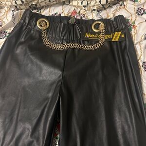 Like an Angel Black Faux Leather Trousers